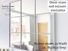 Load image into Gallery viewer, Handmade Industrial Style Wood Window Mirror - Standard Colour Options
